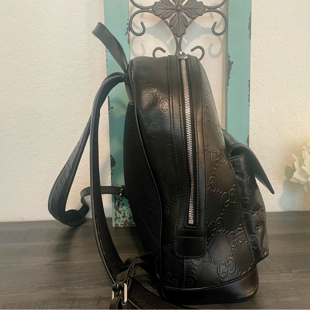 Gucci GG Embossed Black Backpack - Picture 7 of 13